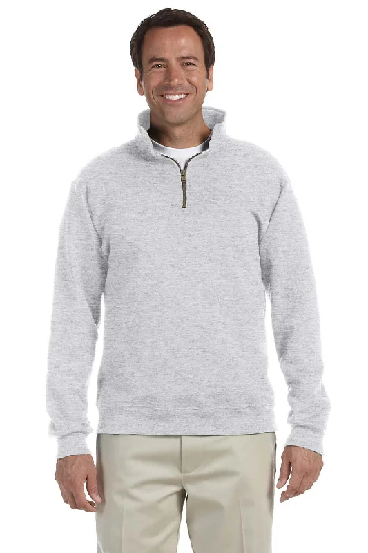 Jerzees Mens Super Sweats NuBlend Pill Resistant Fleece 1/4 Zip Sweatshirt - Ash Grey