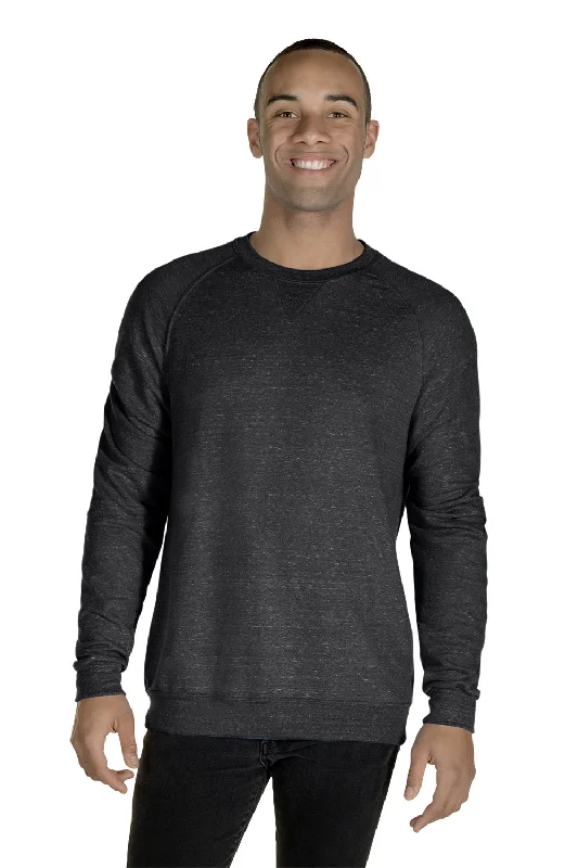 Jerzees Mens Vintage Snow French Terry Crewneck Sweatshirt - Heather Black