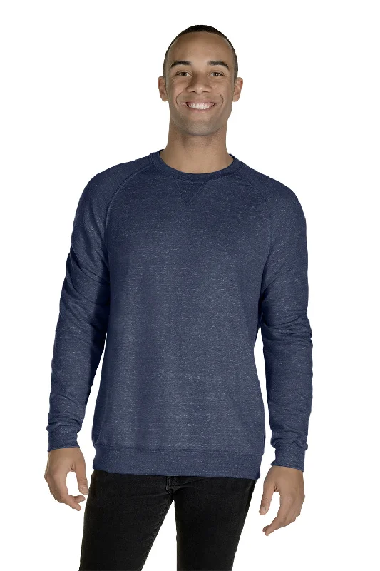 Jerzees Mens Vintage Snow French Terry Crewneck Sweatshirt - Heather Navy Blue