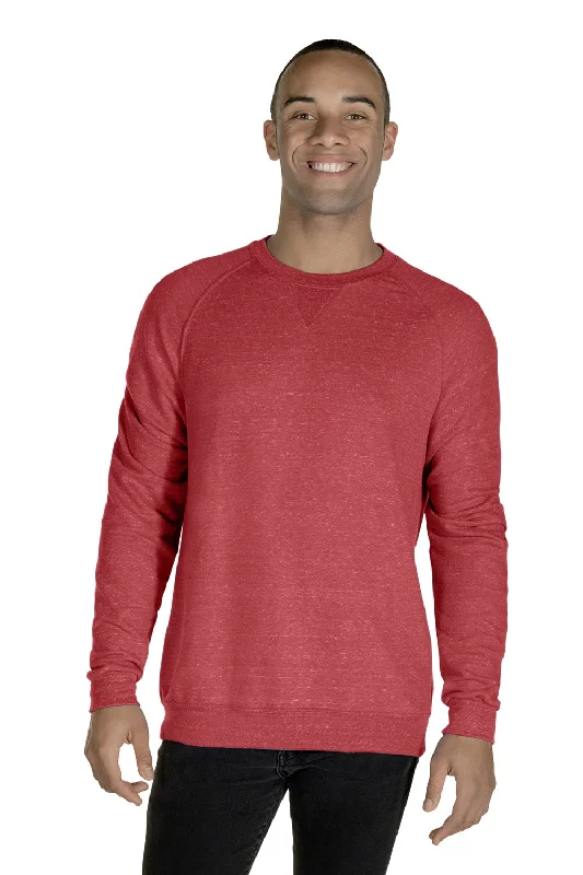 Jerzees Mens Vintage Snow French Terry Crewneck Sweatshirt - Heather Red