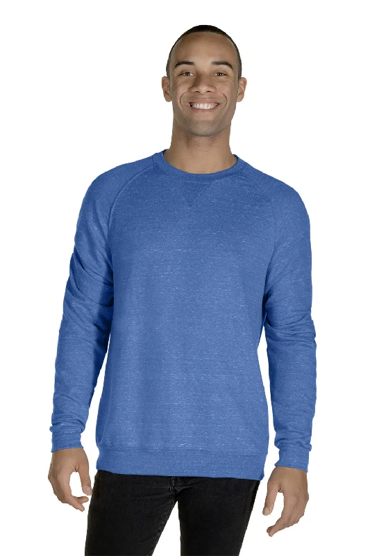 Jerzees Mens Vintage Snow French Terry Crewneck Sweatshirt - Heather Royal Blue