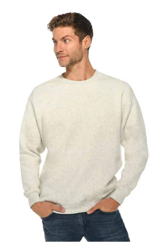 Lane Seven Mens Premium Crewneck Sweatshirt - Heather Oatmeal