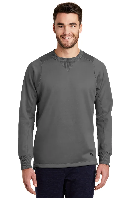 New Era Mens Venue Moisture Wicking Fleece Crewneck Sweatshirt - Graphite Grey - Closeout