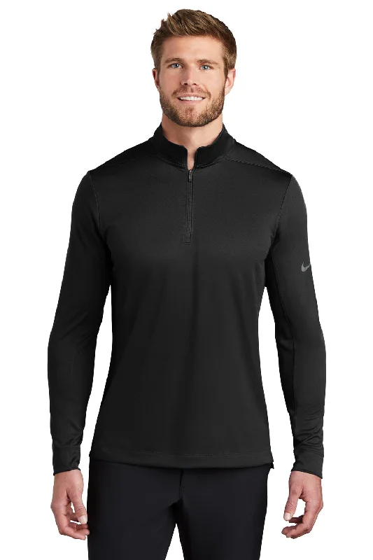 Nike Mens Dri-Fit Moisture Wicking 1/4 Zip Sweatshirt - Black