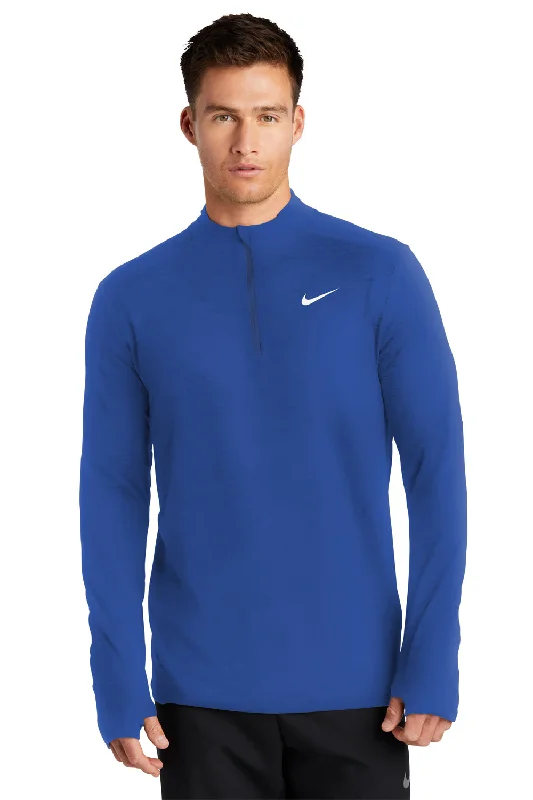 Nike Mens Element Dri-Fit Moisture Wicking 1/4 Zip Sweatshirt - Royal Blue