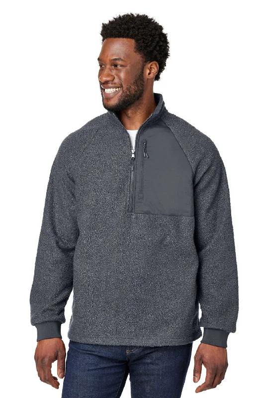 North End Mens Aura Sweater Fleece 1/4 Zip Sweatshirt w/ Pockets - Carbon Grey