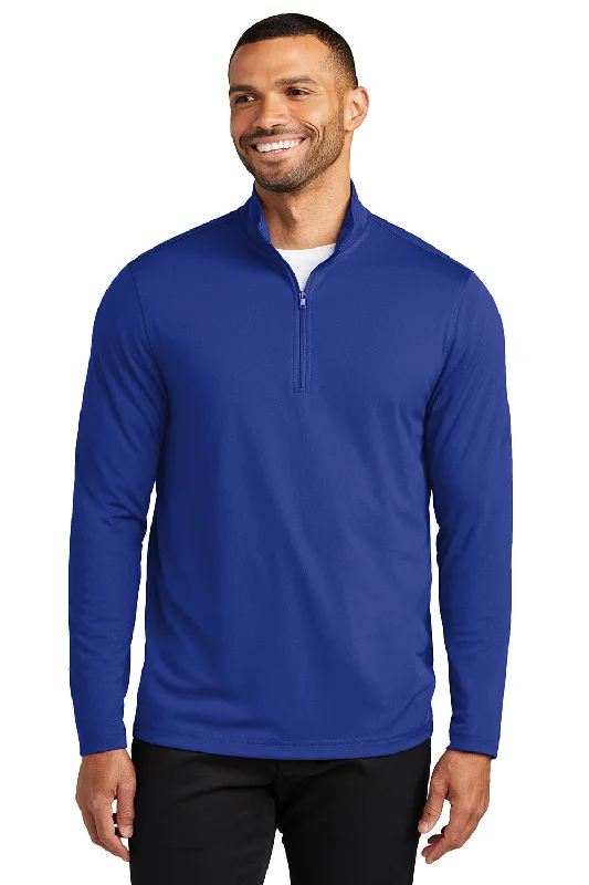 Port Authority Mens Dry Zone Moisture Wicking Micro Mesh 1/4 Zip Sweatshirt - True Royal Blue