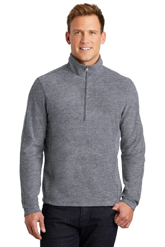 Port Authority Mens Heather Pill Resistant Microfleece 1/4 Zip Sweatshirt - Heather True Navy Blue - Closeout