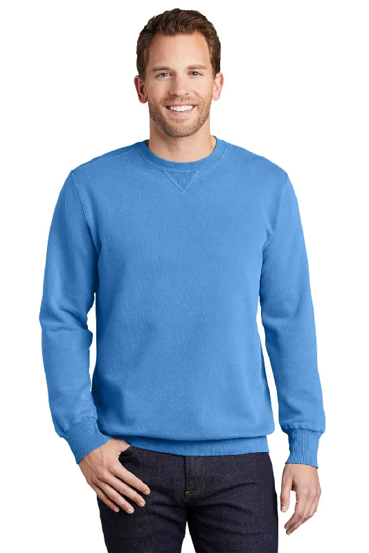 Port & Company Mens Beach Wash Fleece Crewneck Sweatshirt - Blue Moon