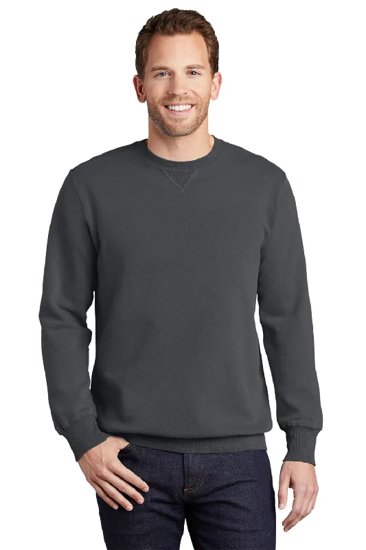 Port & Company Mens Beach Wash Fleece Crewneck Sweatshirt - Coal Grey