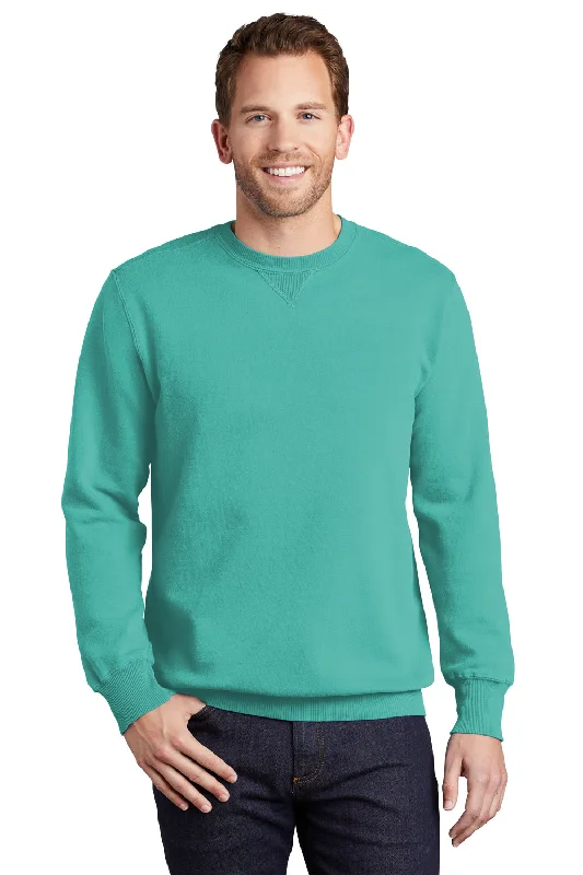 Port & Company Mens Beach Wash Fleece Crewneck Sweatshirt - Peacock Green