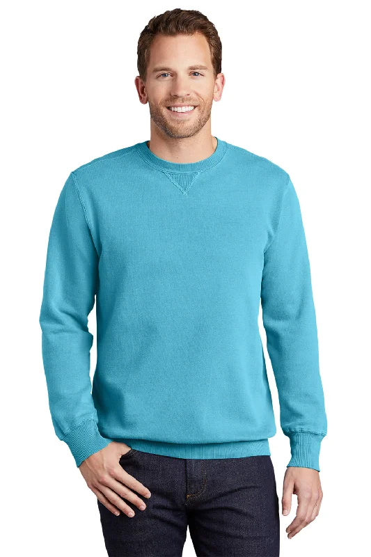 Port & Company Mens Beach Wash Fleece Crewneck Sweatshirt - Tidal Wave Blue