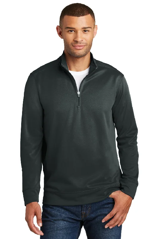 Port & Company Mens Dry Zone Performance Moisture Wicking Fleece 1/4 Zip Sweatshirt - Jet Black