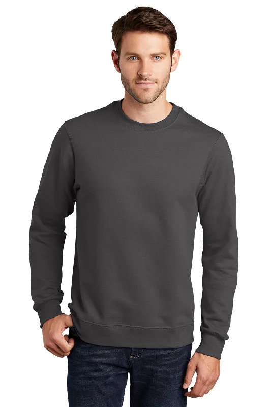 Port & Company Mens Fan Favorite Fleece Crewneck Sweatshirt - Charcoal Grey