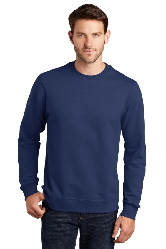 Port & Company Mens Fan Favorite Fleece Crewneck Sweatshirt - Team Navy Blue