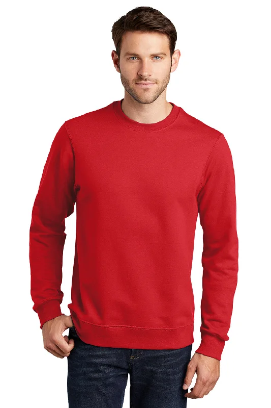 Port & Company Mens Fan Favorite Fleece Crewneck Sweatshirt - Bright Red