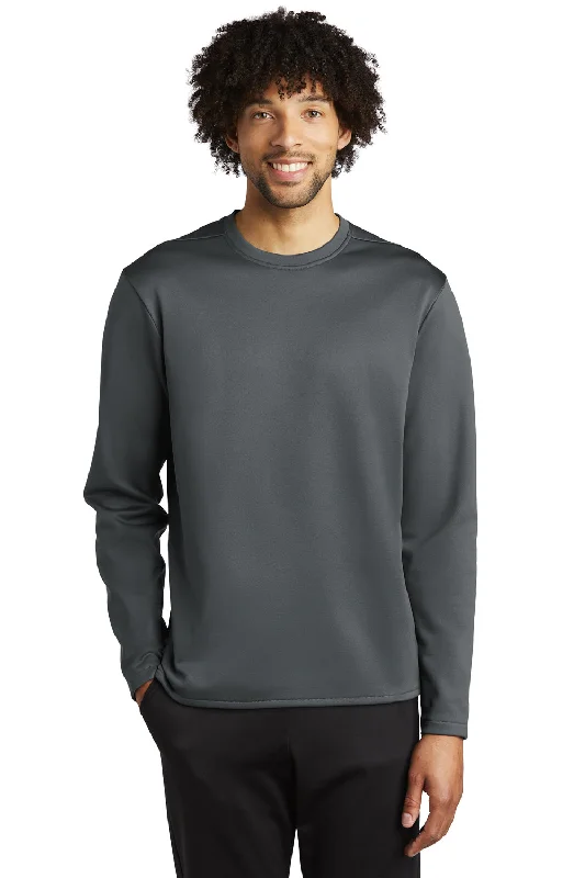 Sport-Tek Mens Moisture Wicking Fleece Crewneck Sweatshirt - Dark Smoke Grey