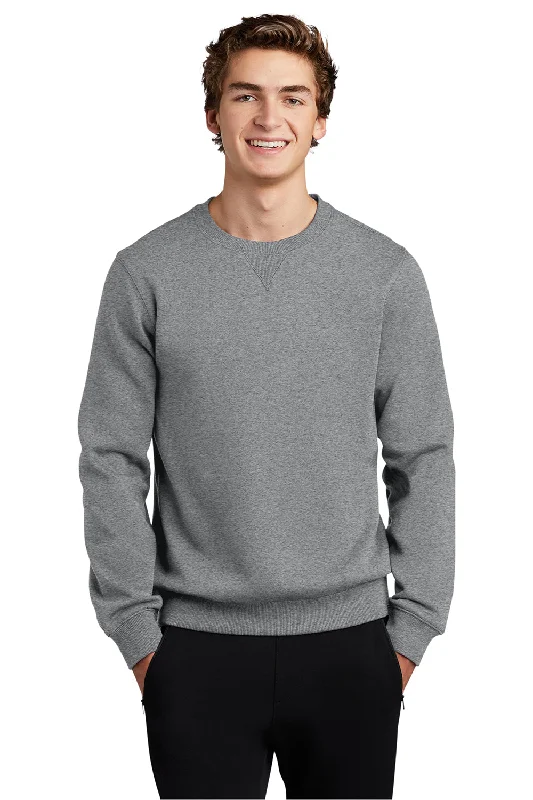 Sport-Tek Mens Shrink Resistant Fleece Crewneck Sweatshirt - Heather Vintage Grey