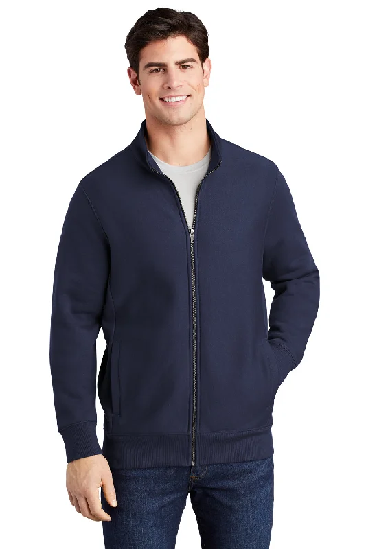 Sport-Tek Mens Full Zip Sweatshirt w/ Pockets - True Navy Blue