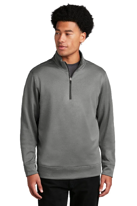 Sport-Tek Mens Heather Sport-Wick Moisture Wicking Fleece 1/4 Zip Sweatshirt - Heather Black