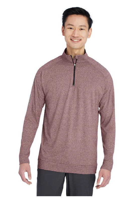 Swannies Golf Mens Graham 1/4 Zip Sweatshirt - Heather Maroon