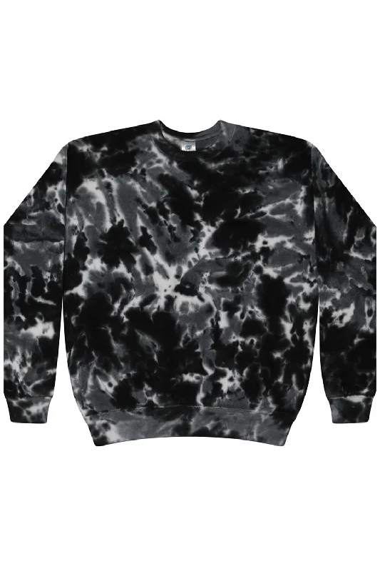 Tie-Dye Mens Fleece Crewneck Sweatshirt - Black