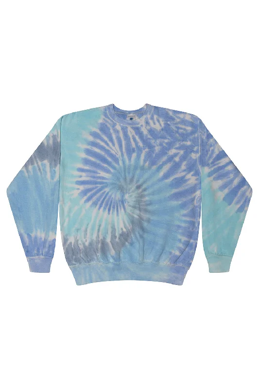 Tie-Dye Mens Fleece Crewneck Sweatshirt - Lagoon