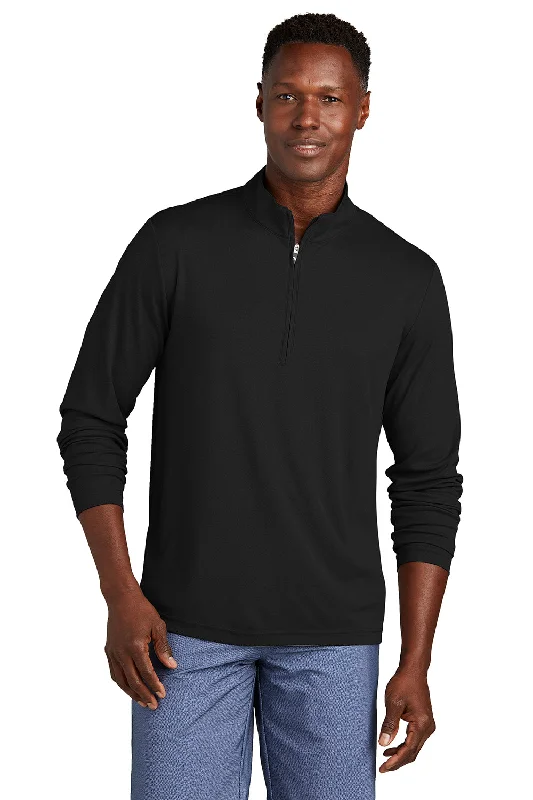 TravisMathew Mens Coto Performance Wrinkle Resistant 1/4 Zip Sweatshirt - Black