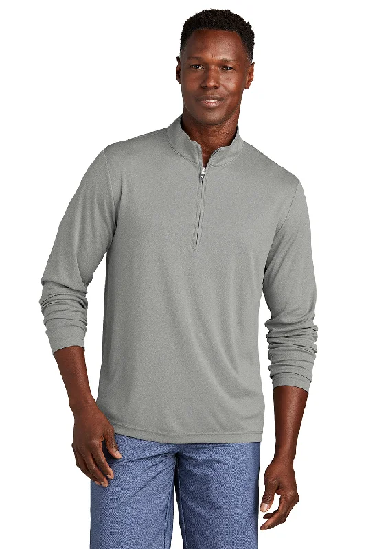 TravisMathew Mens Coto Performance Wrinkle Resistant 1/4 Zip Sweatshirt - Heather Quiet Shade Grey